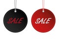 Black and red sale hanging round label discount for promotion