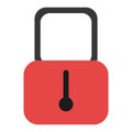 Black and red security lock, vector graphic Royalty Free Stock Photo