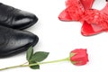 Black and red shoes and rose