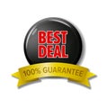 Black and red sign with text `Best Deal 100% guarantee` Royalty Free Stock Photo