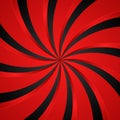 Black and red Spiral Swirl radial background. Vortex and Helix background. Vector illustration Royalty Free Stock Photo