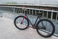 Black and red sport professional high speed fixed gear track bic Royalty Free Stock Photo