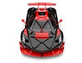 Black and red sports race super car - top down view Royalty Free Stock Photo