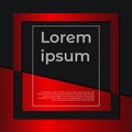 Black and red square frame with copy space for text design background Royalty Free Stock Photo