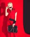 Black and red style fashion lady Royalty Free Stock Photo