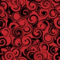 Black and red twirl seamless pattern. Abstract texture with twirls, curls Royalty Free Stock Photo