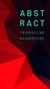 Black and red vector abstract polygonal background. Triangular geometric backdrop with gradient