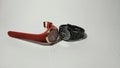 Black and red watch on white background surface Royalty Free Stock Photo