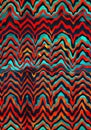A black and red wavy pattern on a blue background Royalty Free Stock Photo
