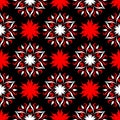 Black red and white floral seamless pattern. Wallpaper background Royalty Free Stock Photo