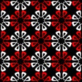 Black red and white floral seamless pattern. Wallpaper background Royalty Free Stock Photo