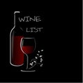 Black red wine list card Royalty Free Stock Photo