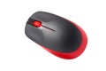 Black and red wireless laser computer mouse on a white background Royalty Free Stock Photo
