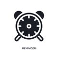 black reminder isolated vector icon. simple element illustration from time management concept vector icons. reminder editable logo Royalty Free Stock Photo