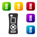 Black Remote control icon isolated on white background. Set icons in color square buttons. Vector Royalty Free Stock Photo