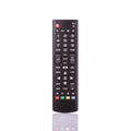 Black remote control for television. Studio shot isolated on white Royalty Free Stock Photo