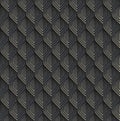 Reptile or fish scales. Black lamellar armour with blue and pale glares. Vector seamless pattern Royalty Free Stock Photo