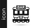 Black Restaurant train icon isolated on white background. Vector Royalty Free Stock Photo