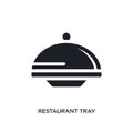 black restaurant tray isolated vector icon. simple element illustration from hotel and restaurant concept vector icons. restaurant