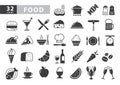 Black Restaurant vector kitchen icons