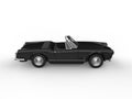 Black restored vintage cabriolet car - top down side view