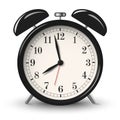 Black retro alarm clock isolated on white background Royalty Free Stock Photo