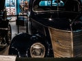 Black retro car in the museum