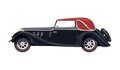 Retro Clip ArtÃÅ½. Black retro car with a red roof Royalty Free Stock Photo