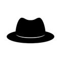 Black retro hat. Gentleman style. Mister. Vector.