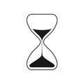 Black retro hourglass. Timer with sand for time and countdown Royalty Free Stock Photo