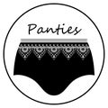 Black retro panties with frill for flat icon