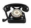 Black retro phone isolated Royalty Free Stock Photo