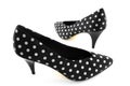 Black retro polka shoes Royalty Free Stock Photo