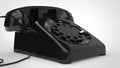 Black retro telephone - closeup shot Royalty Free Stock Photo