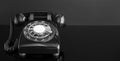 Black Retro telephone on dark background Royalty Free Stock Photo