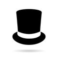 Black retro top hat vector icon Royalty Free Stock Photo