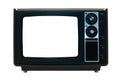 Black Retro TV Isolated with Clipping Paths