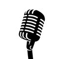 Black retro microphone logo sign icon vector illustration Royalty Free Stock Photo