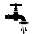 Black retro water faucet tap symbol Royalty Free Stock Photo