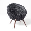 Black Retro Wicker Chair