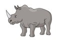 Black Rhinoceros illustration vector.Rhino vector Royalty Free Stock Photo