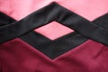 Black rhomb stotched to pink and red stockinet