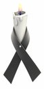 Black ribbon candle