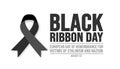 black Ribbon Day or European Day of Remembrance for Victims of Stalinism and Nazism background template. Royalty Free Stock Photo