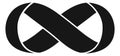 Black ribbon loop. Infinity symbol. Endless motion sign