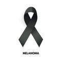 Black Ribbon. Melanoma cancer sign. Vector Illustration Royalty Free Stock Photo