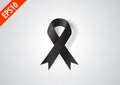 Black ribbon remembrance or mourning commemorate Royalty Free Stock Photo