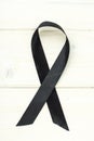 Black ribbon-symbol of fight against melanoma and skin cancer Royalty Free Stock Photo