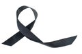 Black ribbon-symbol of fight against melanoma and skin cancer Royalty Free Stock Photo