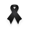 Black ribbon on white background . mourn for king of thailand pass away . rest in peace .